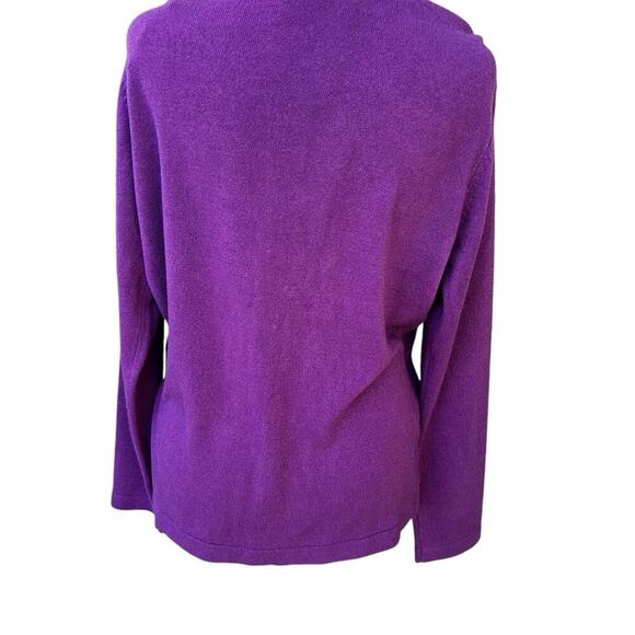 Jones Wear purple open front cardigan with ruffles, women's size L - Picture 4 of 7
